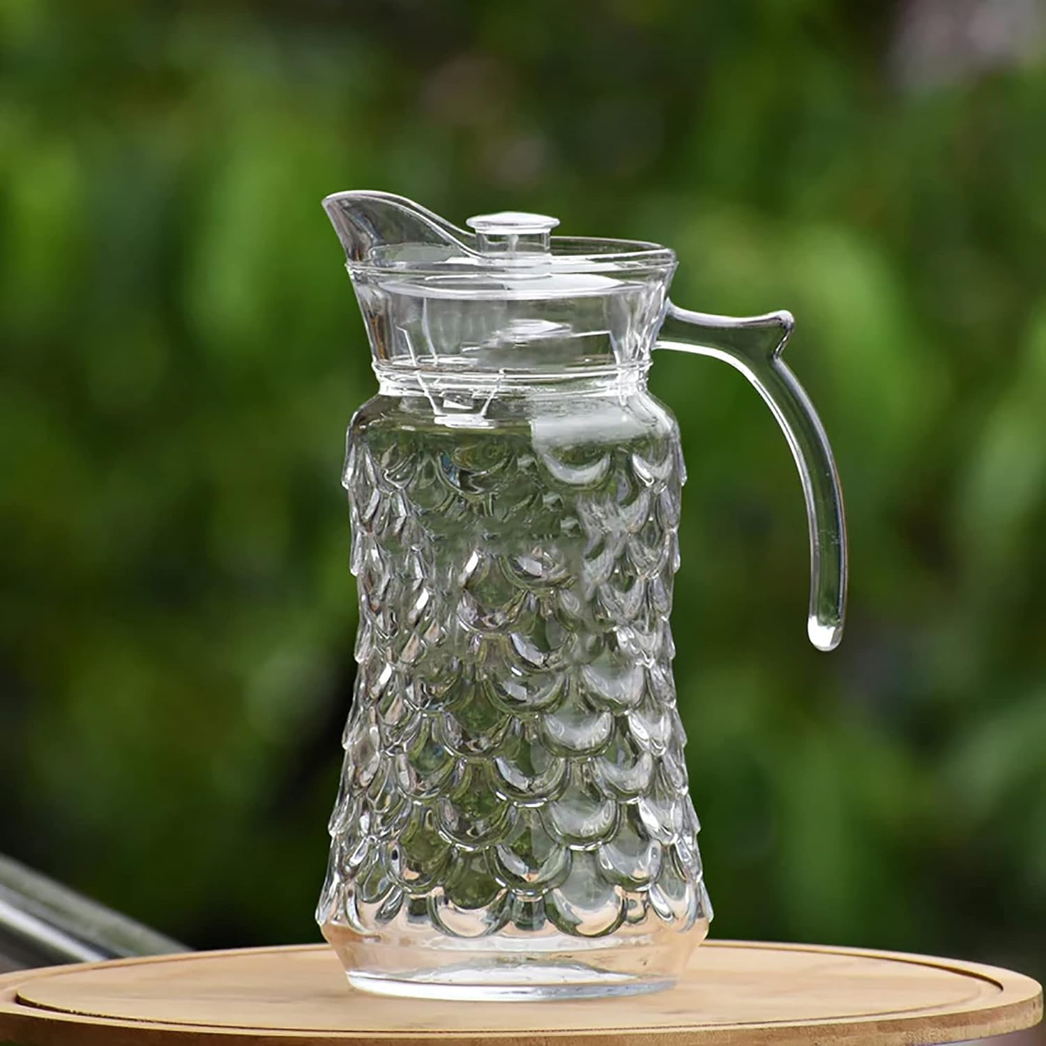 Drinkware Co Glass Water Jug with Lid 1.7 Ltr